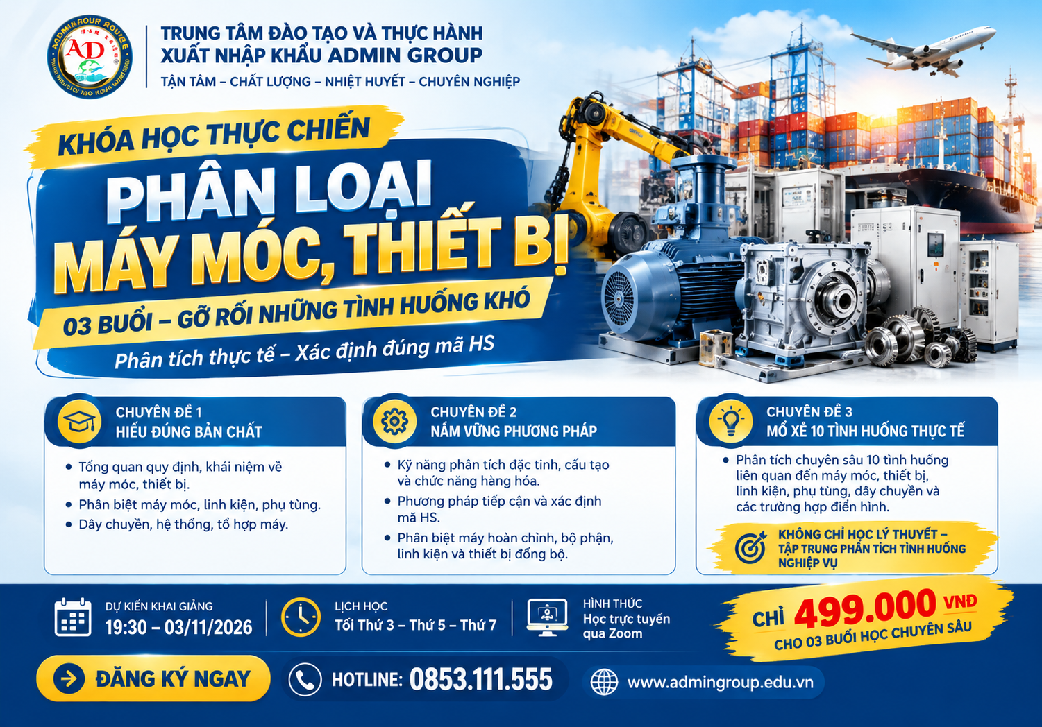 KHÓA HỌC THỰC CHIẾN PHÂN LOẠI MÁY MÓC, THIẾT BỊ